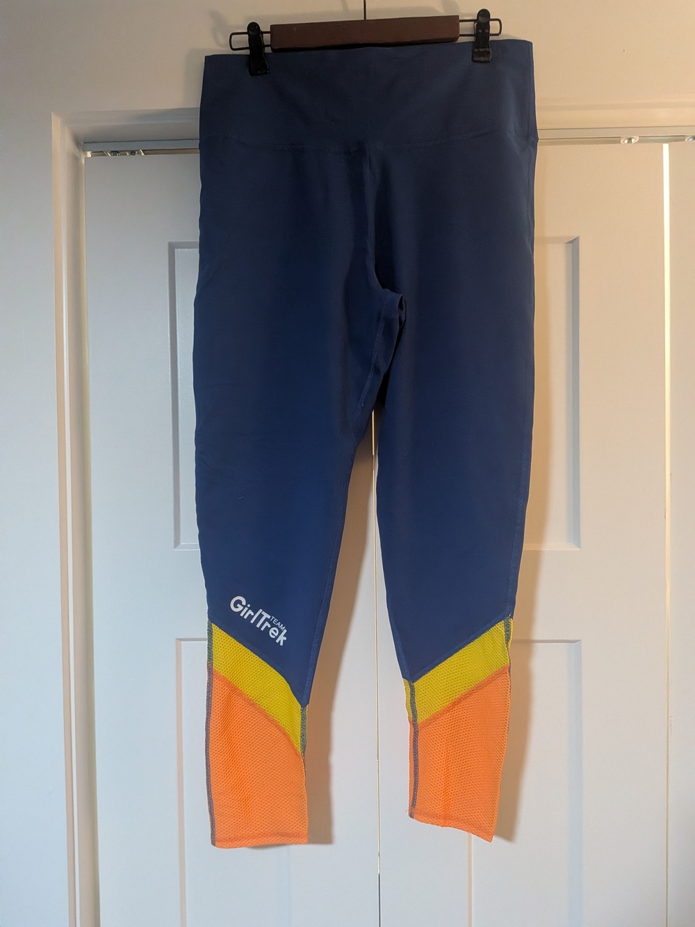 Team GirlTrek Blue Ankle Length Leggings Size 1X Mesh Ankle Details